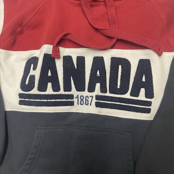 River Wear Canada Hoodie Pullover Mens Size XS Color Red /navy Blue - Picture 4 of 8